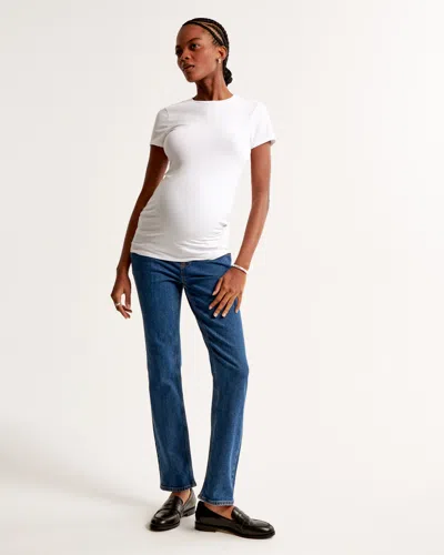 Abercrombie & Fitch Maternity Ankle Straight Jean In Blue