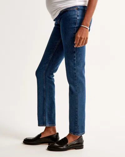 Abercrombie & Fitch Maternity Ankle Straight Jean In Blue