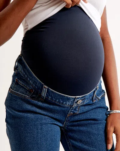 Abercrombie & Fitch Maternity Ankle Straight Jean In Blue
