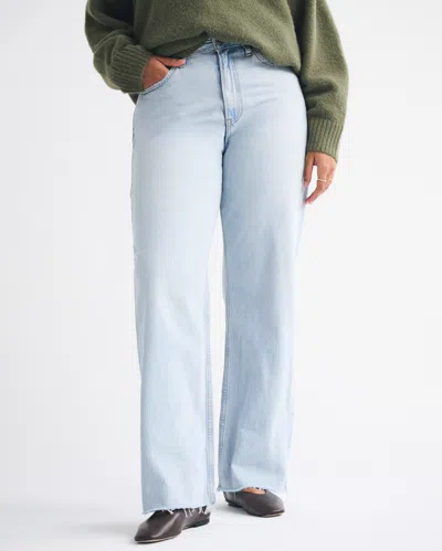 Abercrombie & Fitch Curve Love High Rise Loose Jean In Blue
