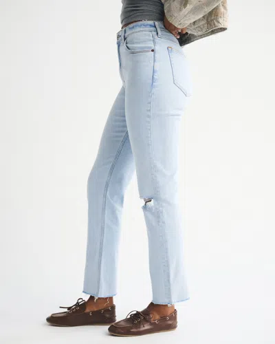 Abercrombie & Fitch Curve Love Ultra High Rise Ankle Straight Jean In Blue