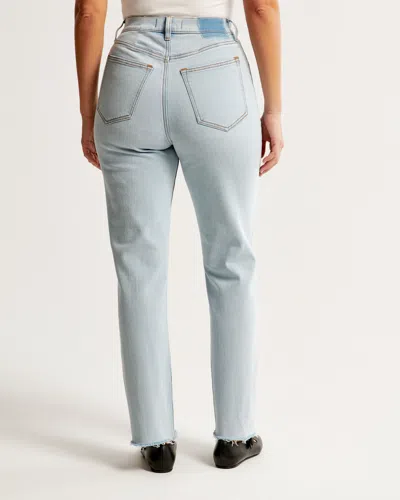 Abercrombie & Fitch Curve Love Ultra High Rise Ankle Straight Jean In Blue