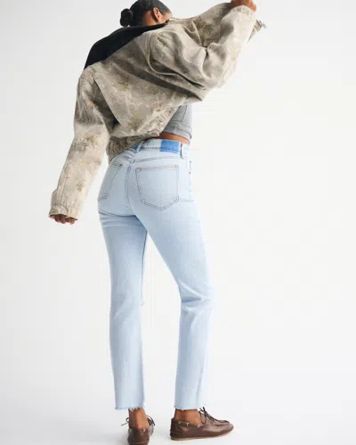 Abercrombie & Fitch Curve Love Ultra High Rise Ankle Straight Jean In Blue