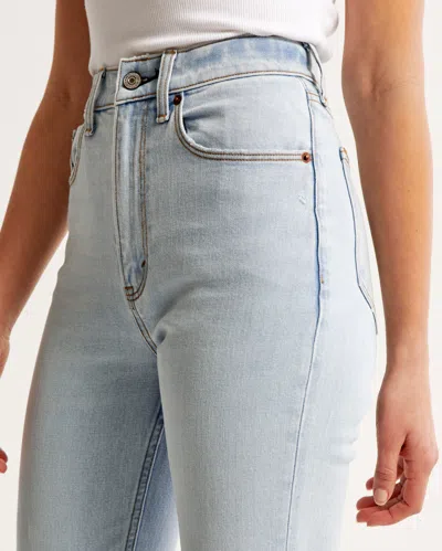 Abercrombie & Fitch Ultra High Rise Ankle Straight Jean In Blue