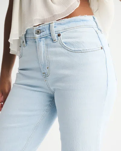 Abercrombie & Fitch Curve Love Mid Rise 90s Straight Jean In Blue