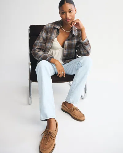 Abercrombie & Fitch Curve Love Mid Rise 90s Straight Jean In Blue