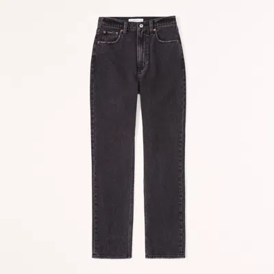 Abercrombie & Fitch Curve Love Ultra High Rise Ankle Straight Jean In Black