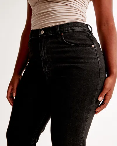 Abercrombie & Fitch Curve Love Ultra High Rise Ankle Straight Jean In Black