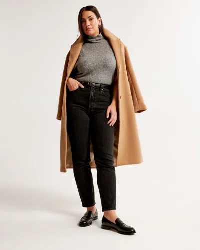 Abercrombie & Fitch Curve Love Ultra High Rise Ankle Straight Jean In Black