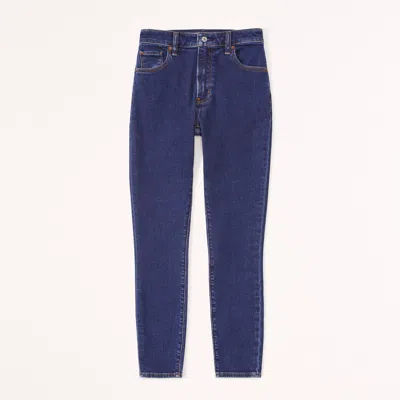 Abercrombie & Fitch High Rise Super Skinny Ankle Jean In Blue