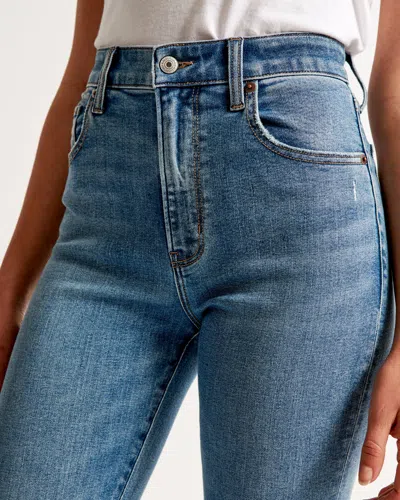 Abercrombie & Fitch High Rise Super Skinny Ankle Jean In Blue