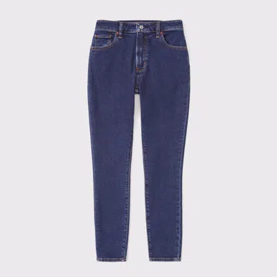 Abercrombie & Fitch Curve Love High Rise Super Skinny Ankle Jean In Blue