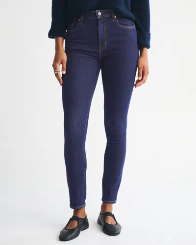 Abercrombie & Fitch Curve Love High Rise Super Skinny Ankle Jean In Blue