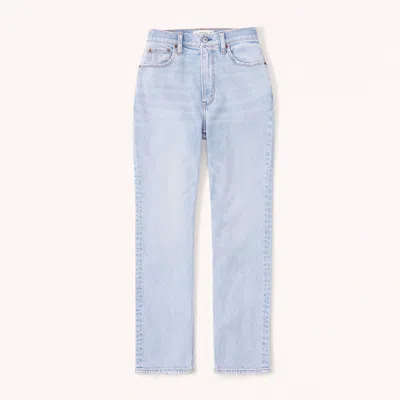Abercrombie & Fitch Curve Love Ultra High Rise Ankle Straight Jean In Blue