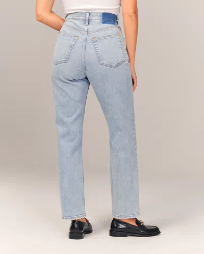 Abercrombie & Fitch Curve Love Ultra High Rise Ankle Straight Jean In Blue