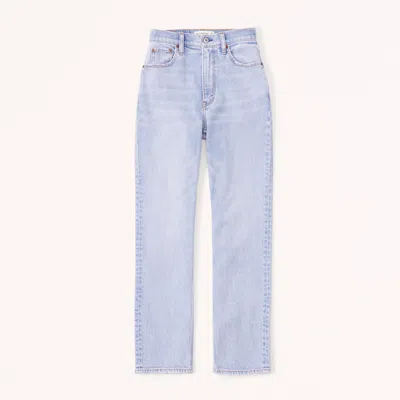 Abercrombie & Fitch Ultra High Rise Ankle Straight Jean In Blue