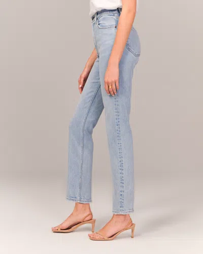 Abercrombie & Fitch Ultra High Rise Ankle Straight Jean In Blue