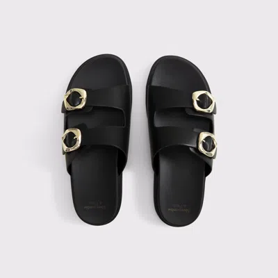 Abercrombie & Fitch Hardware Footbed Slide Sandals In Black