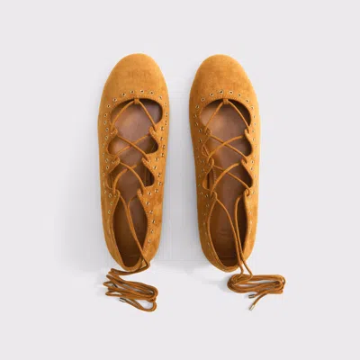 Abercrombie & Fitch Boho Lace-up Flats In Gold