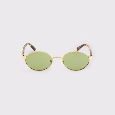 Abercrombie & Fitch Wire Frame Oval Sunglasses In Gold