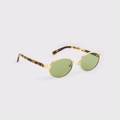Abercrombie & Fitch Wire Frame Oval Sunglasses In Gold