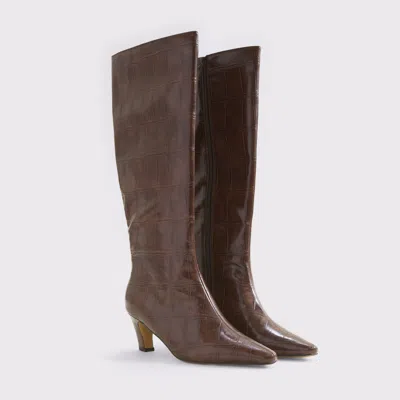 Abercrombie & Fitch Vegan Leather Kitten Heel Boots In Multi