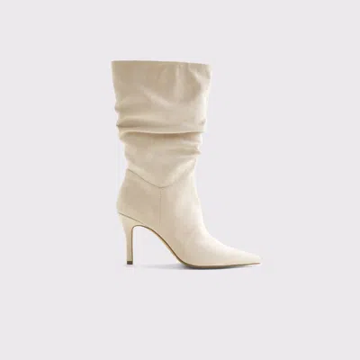 Abercrombie & Fitch Vegan Suede Slouch Boots In White