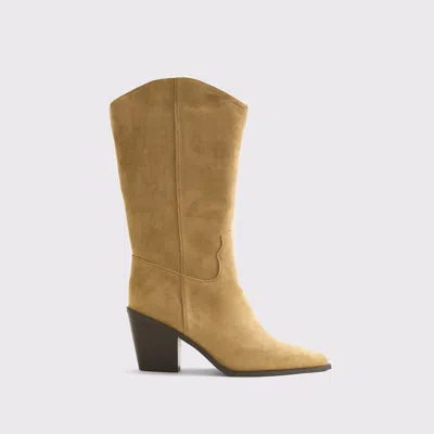 Abercrombie & Fitch Western Vegan Suede Boots In Yellow