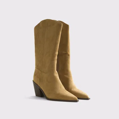 Abercrombie & Fitch Western Vegan Suede Boots In Yellow