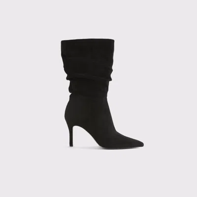 Abercrombie & Fitch Vegan Suede Slouch Boots In Black