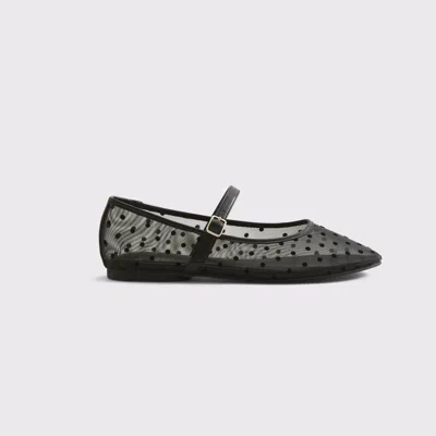 Abercrombie & Fitch Mary Jane Round-toe Mesh Flats In Black
