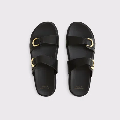 Abercrombie & Fitch Double-strap Hardware Sandals In Black