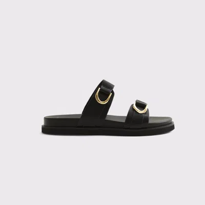 Abercrombie & Fitch Double-strap Hardware Sandals In Black