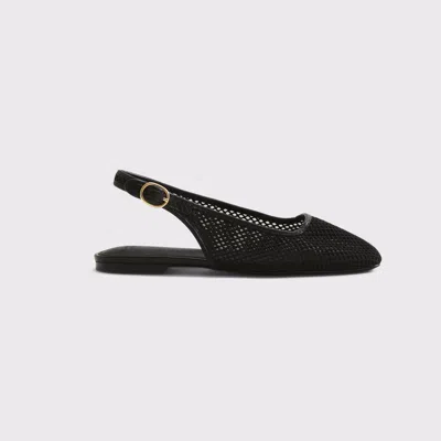 Abercrombie & Fitch Slingback Mesh Flats In Black