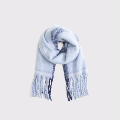Abercrombie & Fitch Fuzzy Scarf In Blue