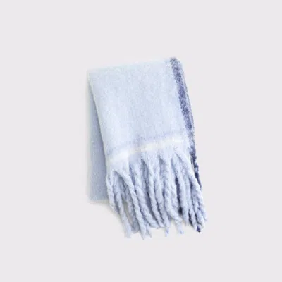 Abercrombie & Fitch Fuzzy Scarf In Blue