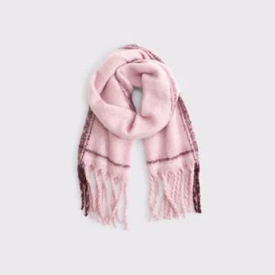 Abercrombie & Fitch Fuzzy Scarf In Pink