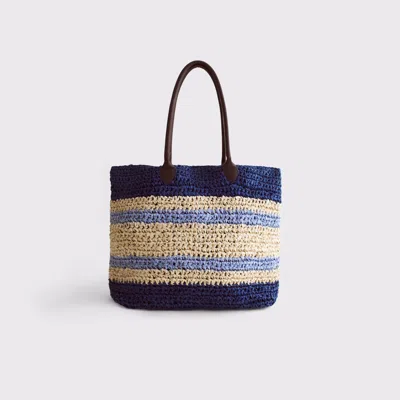 Abercrombie & Fitch Striped Resort Tote Bag In Blue