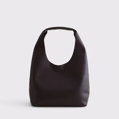 Abercrombie & Fitch Vegan Leather Tote Bag In Black