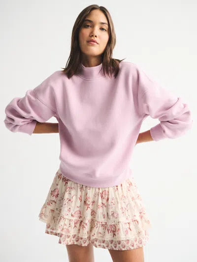 Abercrombie & Fitch Sunday Mockneck Crew In Purple