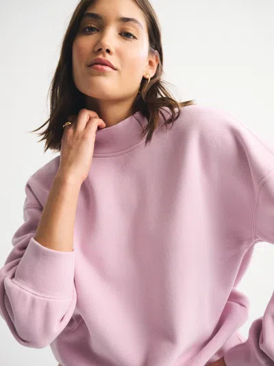 Abercrombie & Fitch Sunday Mockneck Crew In Purple