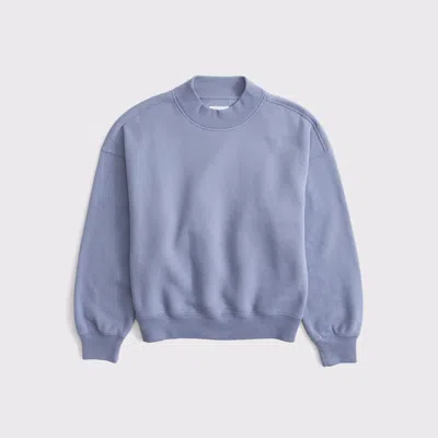 Abercrombie & Fitch Sunday Mockneck Crew In Blue