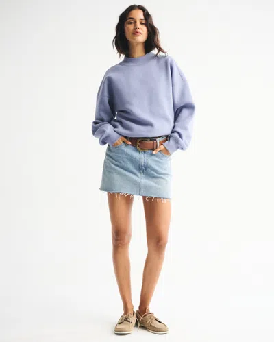 Abercrombie & Fitch Sunday Mockneck Crew In Blue