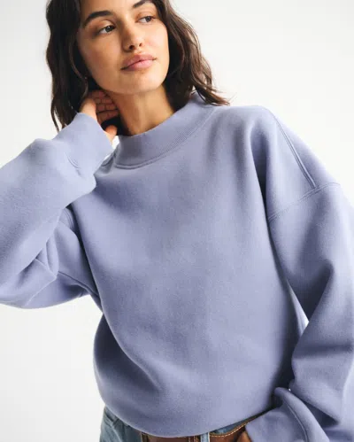 Abercrombie & Fitch Sunday Mockneck Crew In Blue