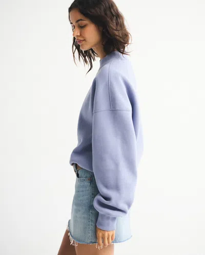 Abercrombie & Fitch Sunday Mockneck Crew In Blue