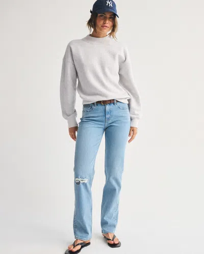 Abercrombie & Fitch Sunday Mockneck Crew In Gray