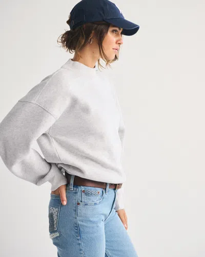 Abercrombie & Fitch Sunday Mockneck Crew In Gray