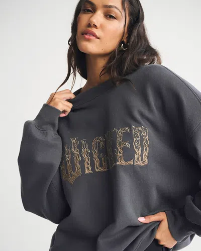 Abercrombie & Fitch Wicked Oversized Sunday Crew In Blue