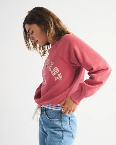 Abercrombie & Fitch Graphic Raglan Classic Sunday Crew In Gray