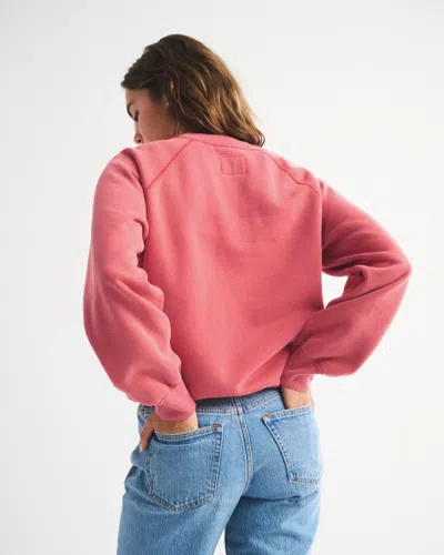 Abercrombie & Fitch Graphic Raglan Classic Sunday Crew In Gray